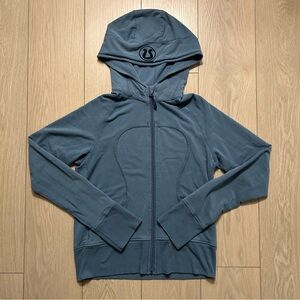Lululemon Scuba Full-Zip Hoodie Size Small Blue Grey Fleece Thumbholes